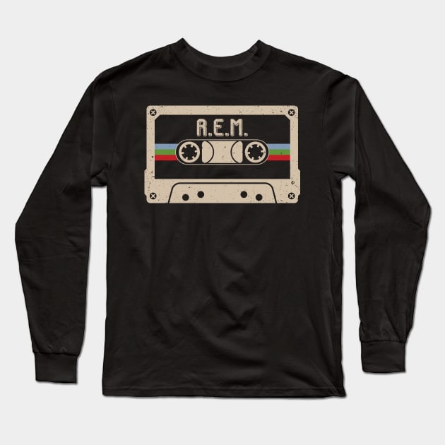 Personalized R.E.M. Name Birthday Vintage Cassette Tape Long Sleeve T-Shirt by Horton Cyborgrobot